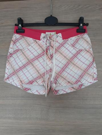 Short ligné blanc, rose et orange taille 34 (XS)