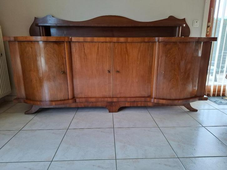 ART DECO/NOUVEAU eetplaats in noten wortelhout, Antiek en Kunst, Antiek | Meubels | Kasten, Ophalen