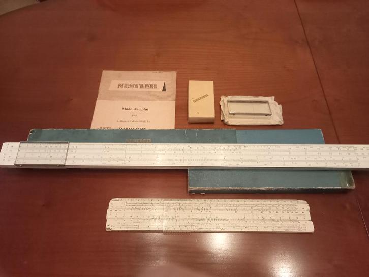 paire de règles à calcul NESTLER  - 1950s - vintage, Antiquités & Art, Antiquités | Bureau & Affaires, Enlèvement ou Envoi