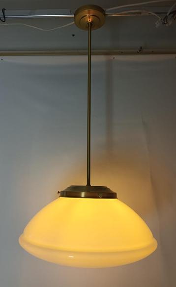 Grande lampe art déco - opaline blanche - LIQUIDATION !