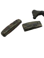 Set van vier primitieve Romeinse bronzen munten, Ophalen of Verzenden