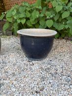 Terracotta pot, donker blauw ., Tuin en Terras, Bloembakken en Plantenbakken, Ophalen, Zo goed als nieuw