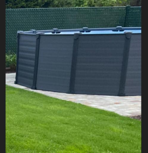 Intex Graphite Panel + toebehoren + warmtepomp, Tuin en Terras, Zwembad-toebehoren, Gebruikt, Afdekzeil, Ophalen
