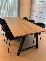 Eettafel massief eik (L220 x B100), Huis en Inrichting, Ophalen, 100 tot 150 cm, Eikenhout, Zo goed als nieuw
