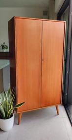 Prachtige vintage teakhouten kleerkast, Huis en Inrichting, Ophalen of Verzenden, Zo goed als nieuw, Midcentury, Met hangruimte