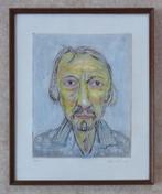 FRED BERVOETS / VRIEND / ETS + AQUAREL / 44x36cm / KADER SIG, Ophalen of Verzenden