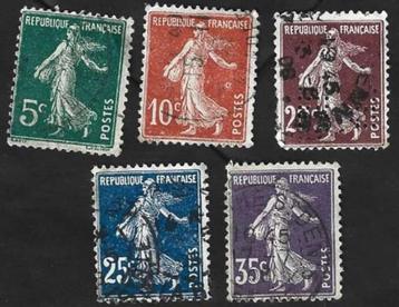 5 Postzegels Frankrijk 1906 Zaaister (II) beschikbaar voor biedingen