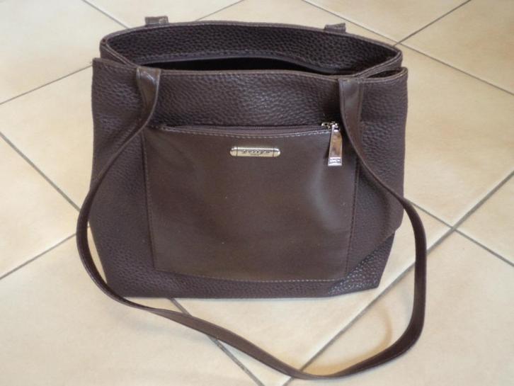 Handtas in bruin kunstleer, merk: Devign Paris, Handtassen en Accessoires, Tassen | Damestassen, Gebruikt, Handtas, Bruin, Ophalen