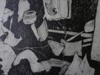 ets abstracte compositie Ellen Ten Kroode uit 1985, Antiek en Kunst, Ophalen of Verzenden