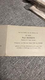 Kapitein ter lange omvaart, Verzenden, Bidprentje