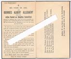 Oorlog. Allegaert Georges. ° Ledegem 1917 † Ledegem 1943, Verzamelen, Bidprentjes en Rouwkaarten, Ophalen of Verzenden, Bidprentje