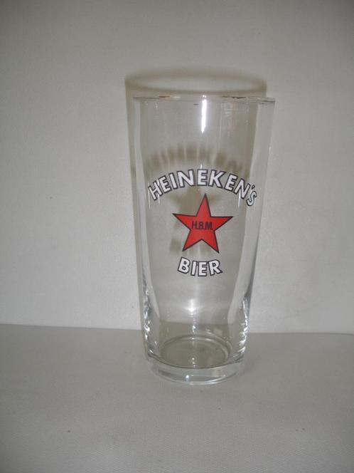 Bierglas Heineken's Bier met email letters, Verzamelen, Biermerken, Zo goed als nieuw, Glas of Glazen, Heineken, Ophalen of Verzenden