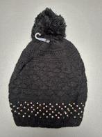 Nieuwe zwarte hoed met pompon en strass-steentjes, Sans marque, Ophalen of Verzenden, Nieuw, Muts