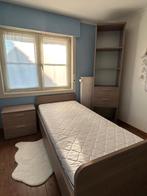 Lit 1 pers, sommier, table de nuit, bibliothèque (+matelas), Enlèvement, Utilisé