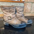 Bruine leren laarsjes van gewaxt leer, Kleding | Dames, Ophalen of Verzenden, Gedragen, Bruin