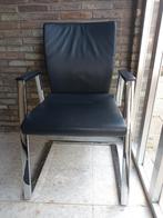 6 lederen stoelen in zeer goede staat, Ophalen, Blauw, Leer, Zo goed als nieuw