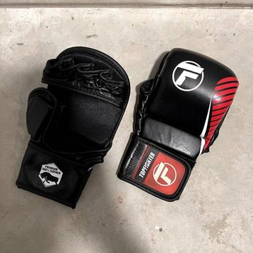 Topfighter MMA Handschoenen • Leder • Zwart/Rood • Small