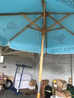 blauwe parasol met voet, Tuin en Terras, Tuinmeubel-accessoires, Ophalen, Nieuw