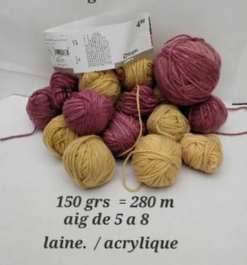 pelote de laine , dream , ocre , marron ( 340 grs beschikbaar voor biedingen
