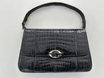 Handtas croco, Handtassen en Accessoires, Tassen | Damestassen, Ophalen, Zo goed als nieuw, Zwart, Handtas