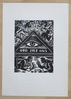 Houtsnede Frans Masereel: God Ziet Ons, Antiek en Kunst, Kunst | Etsen en Gravures, Ophalen of Verzenden