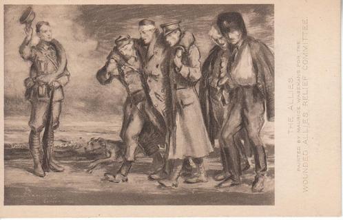 Postkaart WO1 - The Allies, Verzamelen, Postkaarten | Themakaarten, Ongelopen, Voor 1920, Politiek en Historie, Ophalen of Verzenden