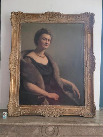 Groot ingelijst en gesigneerd canvas van Paul Wante  beschikbaar voor biedingen