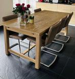 6 lederen eetkamerstoelen, Huis en Inrichting, Stoelen, Ophalen, Gebruikt, Overige kleuren, Leer
