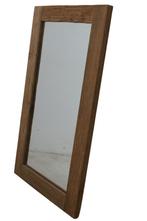 spiegel 120x70 met dikke teakhouten rand, Ophalen of Verzenden, Nieuw, 50 tot 75 cm, 100 tot 150 cm