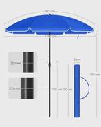Parasol 160 cm voor strand SNELLE GRATIS LEVERING, Tuin en Terras, Verzenden, Nieuw, Overige typen, Kantelbaar