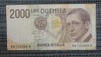 2000 lira bankbiljet Italië 1990, Postzegels en Munten, Italië, Ophalen of Verzenden