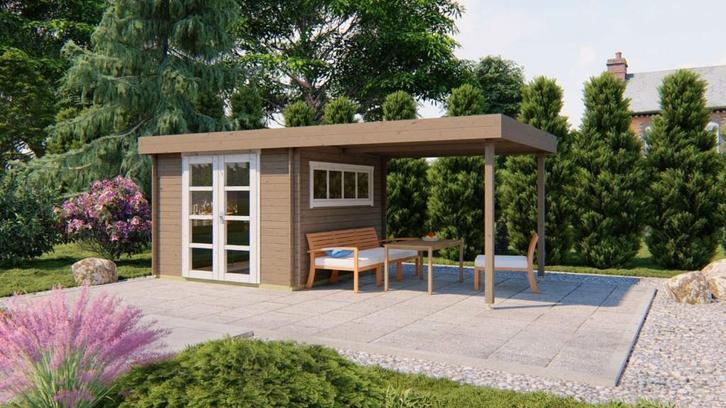 Blokhut - Tuinhuis Dellinger | 28 mm | vuren onbehandeld, Hobby en Vrije tijd, Overige Hobby en Vrije tijd, Nieuw, Verzenden