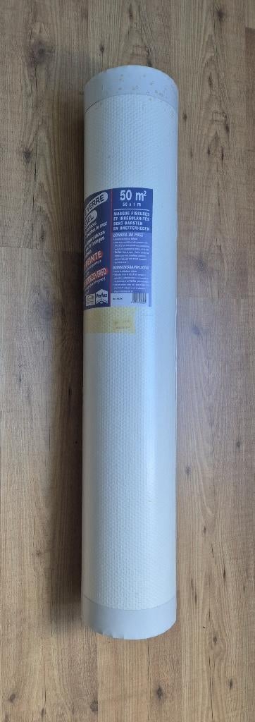 Glasvezelbehang 50 m² voorgeverfd/ ruitmotief, Maison & Meubles, Ameublement | Papier peint, Enlèvement, 25 à 50 m², Blanc, Voorgeverfd, motief ruit