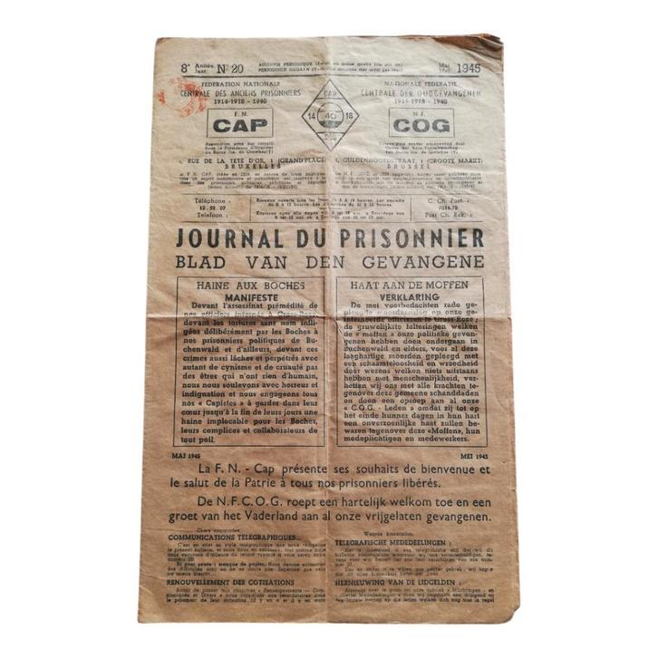 Journal du Prisonnier - Journal du prisonnier - 1945, Collections, Objets militaires | Seconde Guerre mondiale, Armée de terre