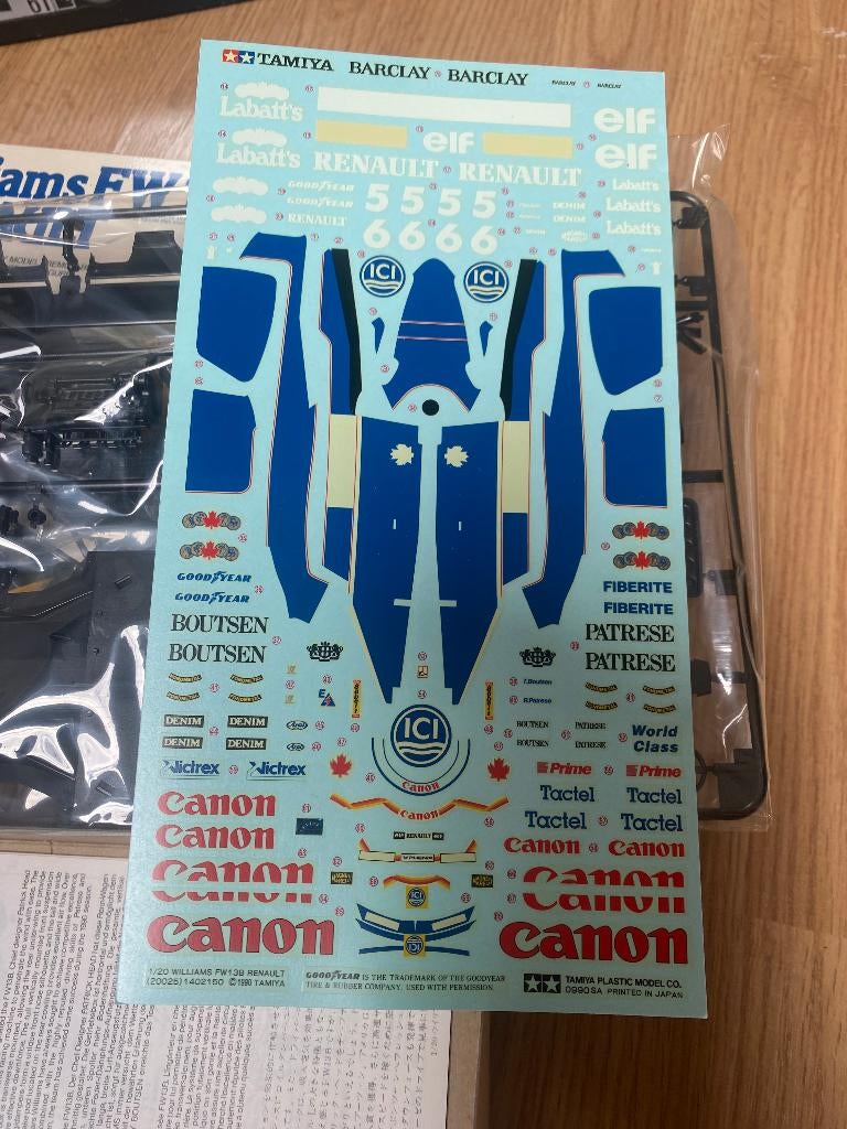 Maquette Tamiya 1/20 – Williams FW13B Renault F1 – Kit 20025 – Neuf