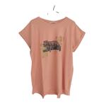 T-shirt getailleerd roze glitter luipaard 4XL/48, Kleding | Dames, T-shirts, Verzenden, Maat 46/48 (XL) of groter, Nieuw, Korte mouw