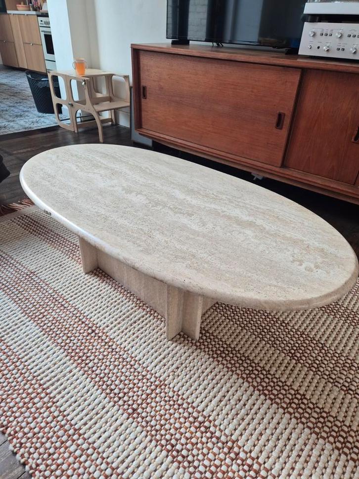 Travertin salontafel, Huis en Inrichting, Tafels | Salontafels, Ophalen