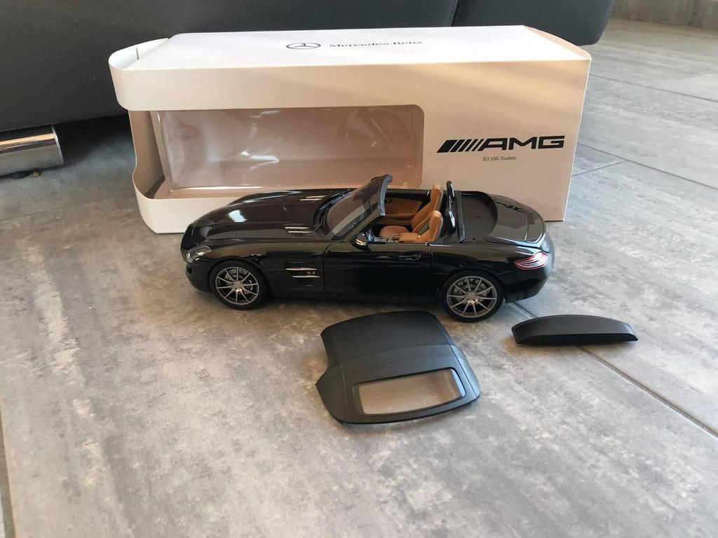 Schaalmodel 1/18 Norev Mercedes-Benz Sls Amg Roadster, Ophalen, Zo goed als nieuw, Auto, Norev