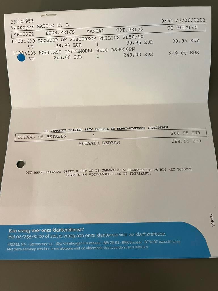 Beko tafelkoelkast met vriesvak (nooit gebruikt)., Ophalen, Zo goed als nieuw