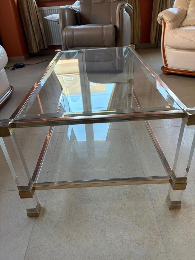 Table salon verre Pierre Vandel, 100 à 150 cm, Moins de 50 cm, Verre, Enlèvement