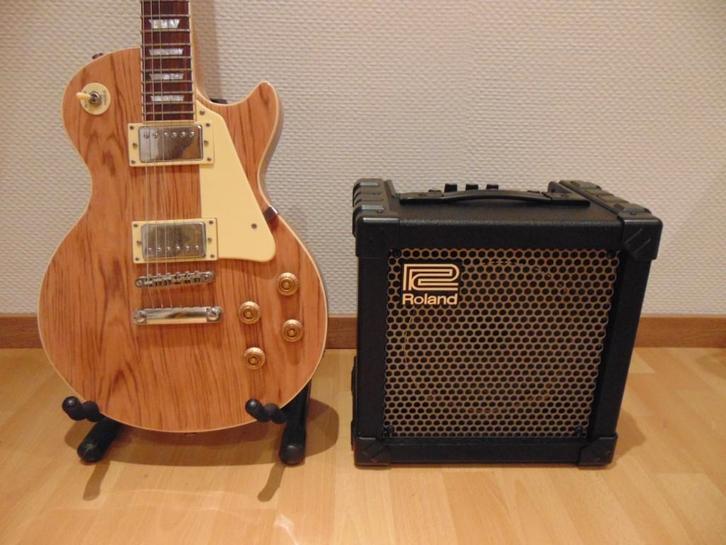Les Paul Fazley Vintage FLP318 +Amp Roland Cube 15 w ., Musique & Instruments, Musiques & Instruments Autre, Neuf, Enlèvement
