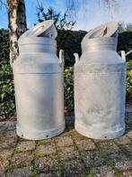 Set van 2 aluminium melkkannen, Ophalen