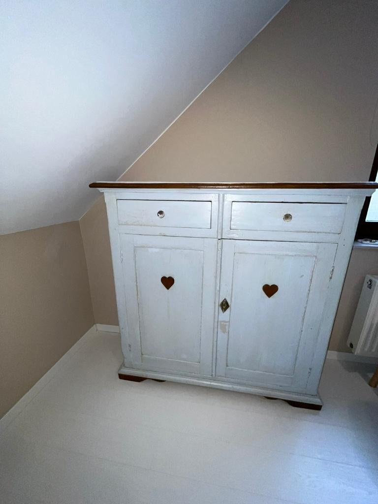 Oude gepatineerde houten voorraadkast, Ophalen, Gebruikt, Met deur(en)