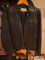Peuterey zwarte leren jas van lamsvlees voor heren, maat M, Ophalen of Verzenden