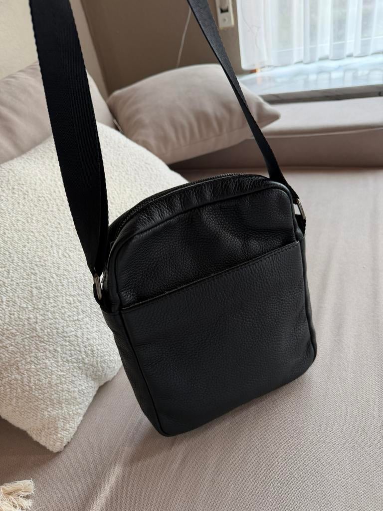 Zwarte leren herentas — perfecte staat, Ophalen, Zo goed als nieuw