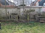 Houten hekwerk tuin (5 meter), Ophalen, Met poort, Gebruikt, Tuinhek