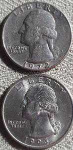 2 X ÉTATS-UNIS : TRIMESTRES 1972D ET 1994P KM 164a et A164a, Enlèvement ou Envoi, Amérique du Nord, Série