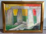 Schilderij Stonehenge met naakte dame, Antiek en Kunst, Ophalen of Verzenden