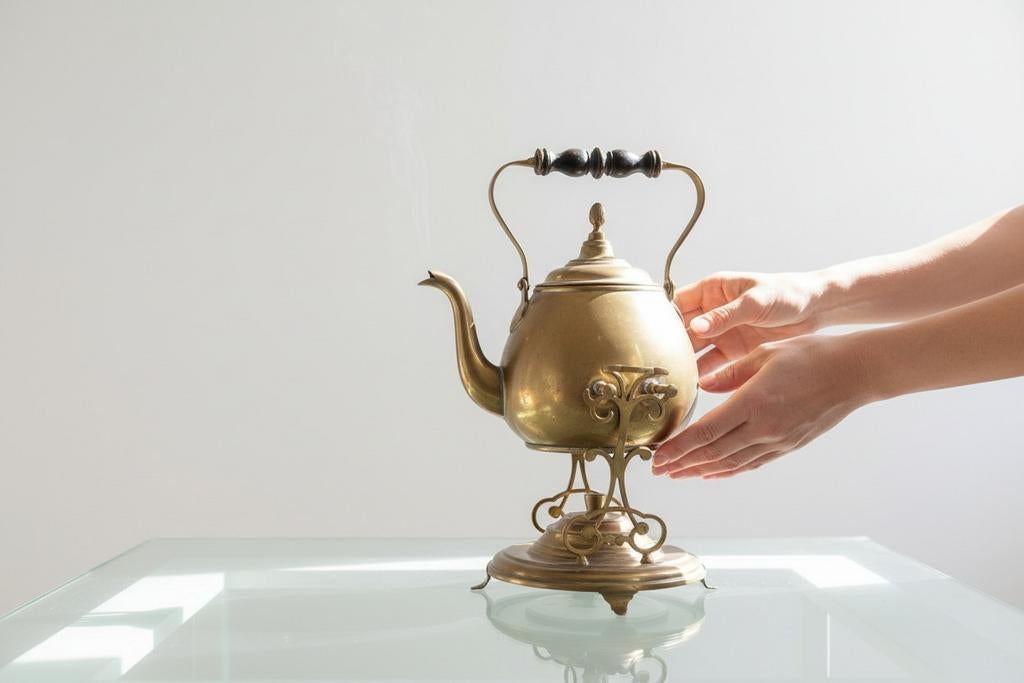 Théière vintage avec chauffe-plat — Wertheim Wien (Autriche), Antiquités & Art, Enlèvement ou Envoi