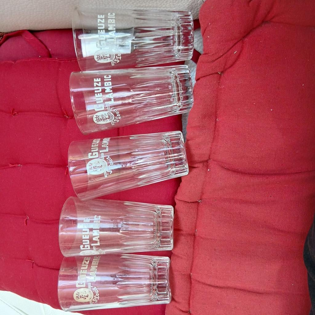 5 glazen St Louis gueuze lambic, Verzamelen, Ophalen of Verzenden